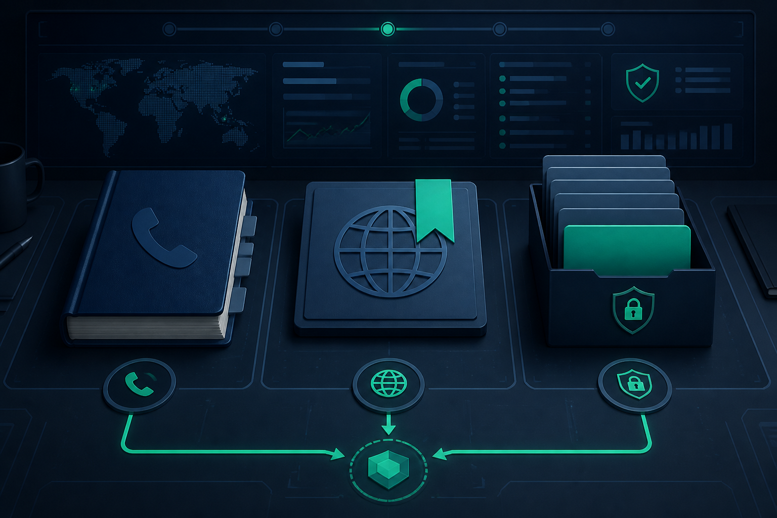 Verified phone directory, bookmarked portal, and report queue